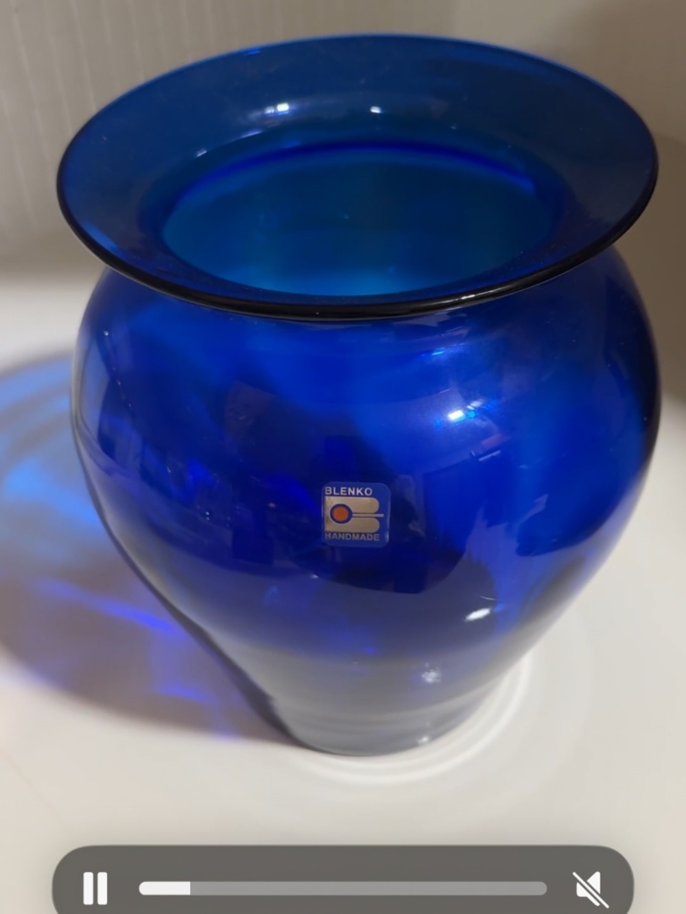 Vintage Blenko Blue Vase